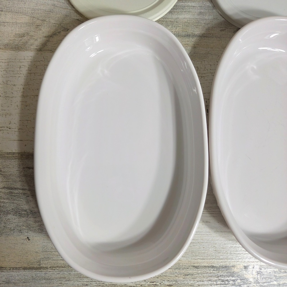 Vintage Corningware French White F-23-B Casserole Dishes 700ML Oval with Lids - Picture 6 of 9